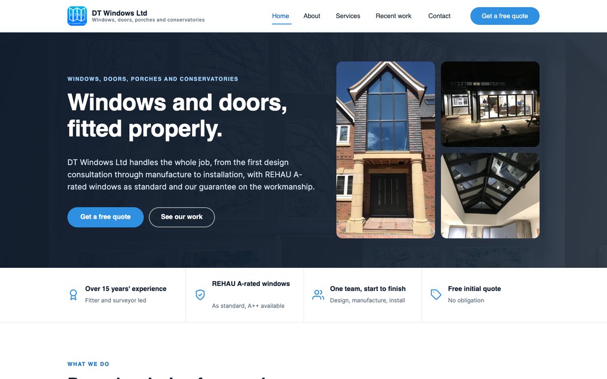 DT Windows Ltd website